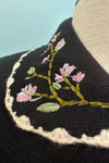 Black Embroidered Collar Sweater by Timeless London