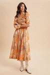 Smocked Ruffled Patchwork Maxi Dress