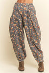 Denim Flower Jogger Pants