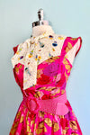 Pink and and Red Floral Bengaline Dress