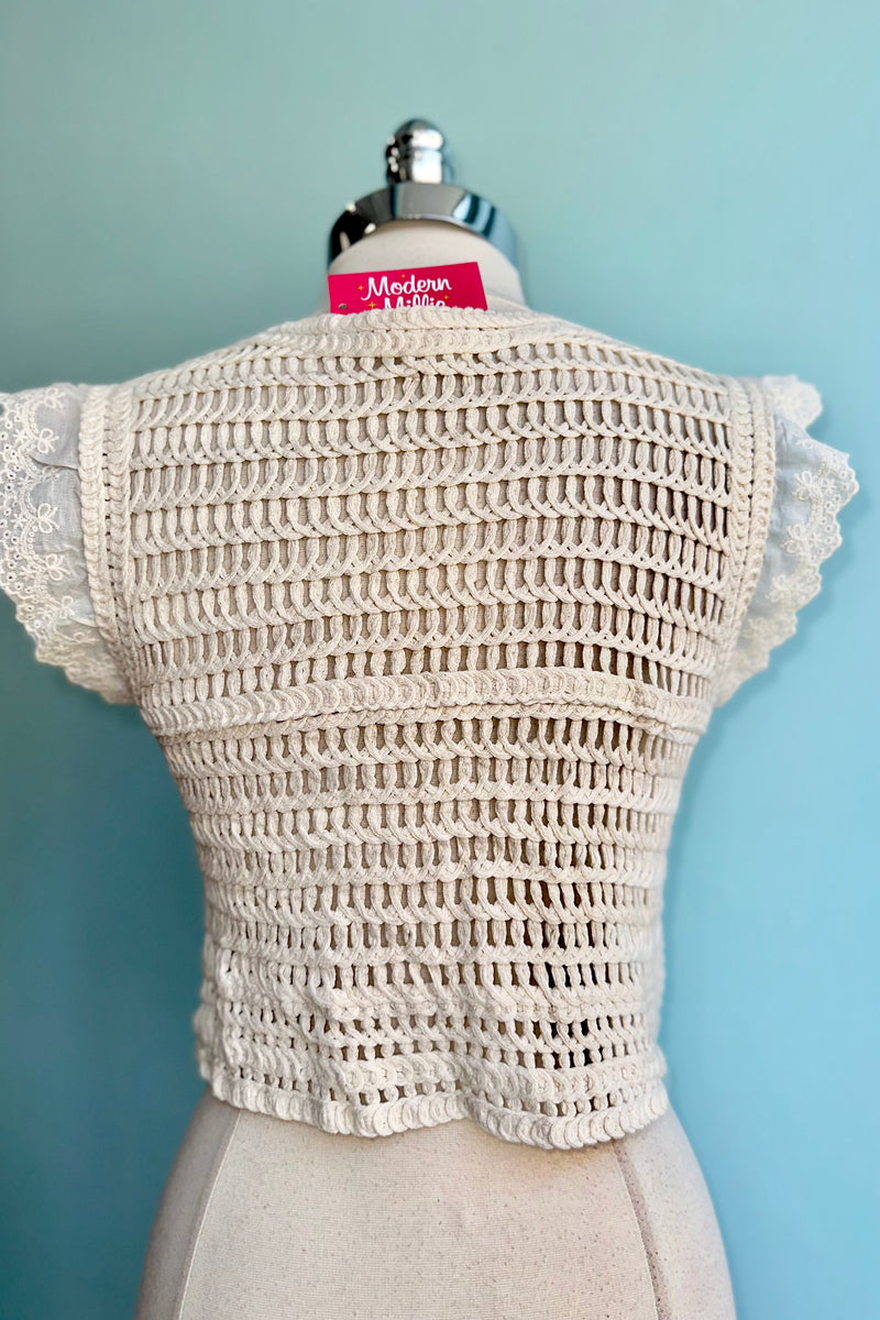 Crochet Vest in Ivory by Tulip B.