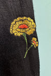 Peacock Floral Embroidered Cardigan in Black by Voodoo Vixen