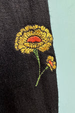 Peacock Floral Embroidered Cardigan in Black by Voodoo Vixen