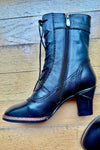 Black Leather Glimpse Midi Boots by Chelsea Crew