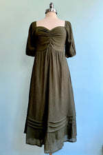 Olive Green Bronte Midi Dress