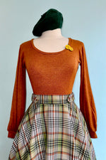 Rust Bishop Sleeve Grace Top by Heart of Haute