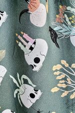 Skulls and Candles Doris Skirt in Green by Retrolicious
