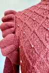 Pointelle Cardigan in Bordeaux