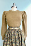 Structured Puff Sleeve Sweater in Khaki by Lili Sidonio