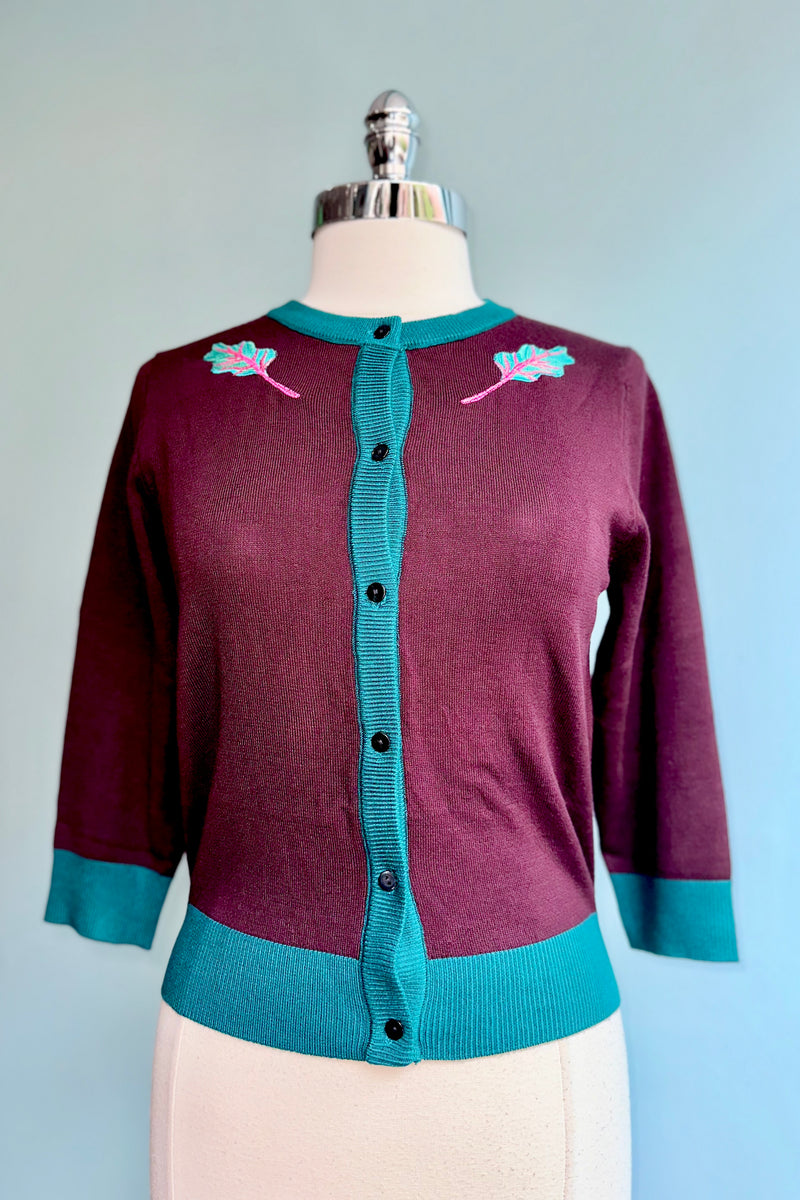 The Beet Goes On Embroidered Leslie Cardigan by Miss Lulo
