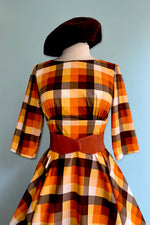 Darlene Orange Plaid Dress by Hell Bunny