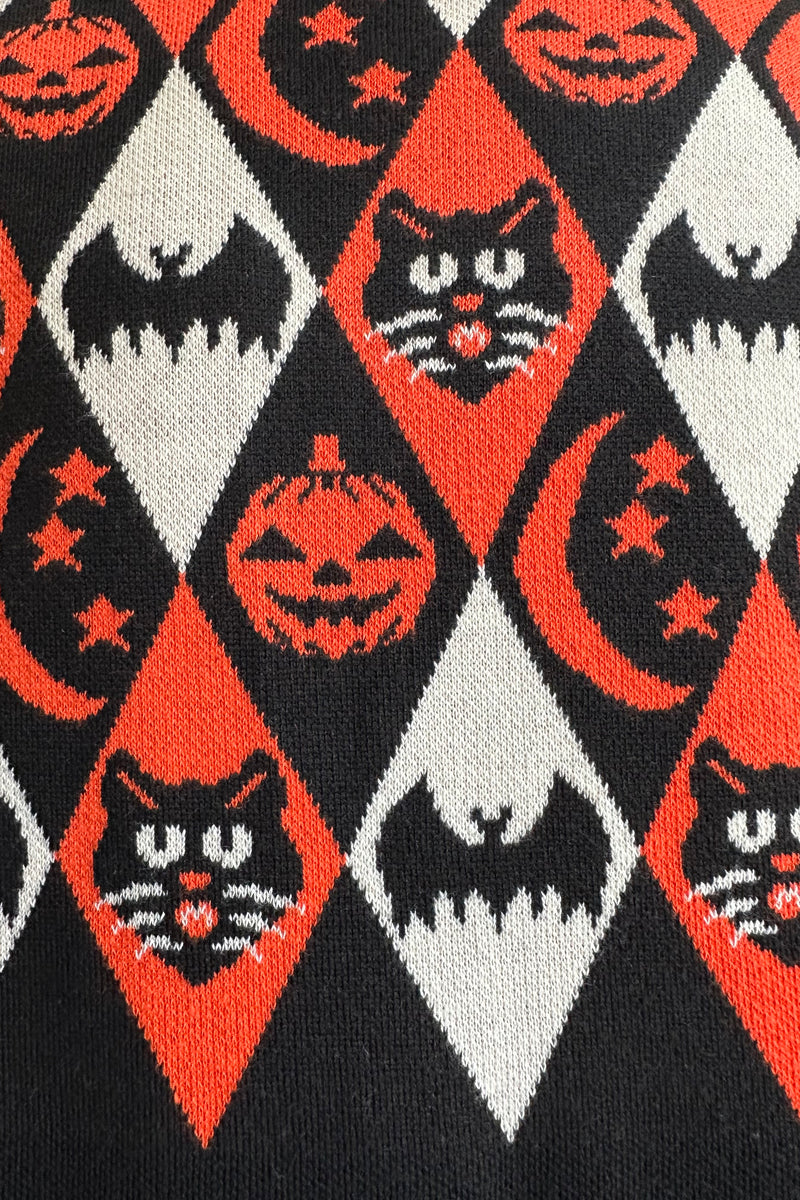 Argyle Halloween Long Cardigan Sweater