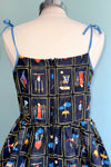 Tarot Card Shirred Bust Swing Dress