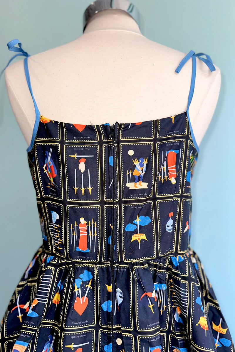 Tarot Card Shirred Bust Swing Dress