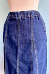 Elastic Waist Denim Midi Skirt by Molly Bracken