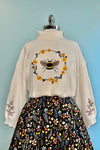 Honeybee Cropped Turtleneck Sweater in Ivory
