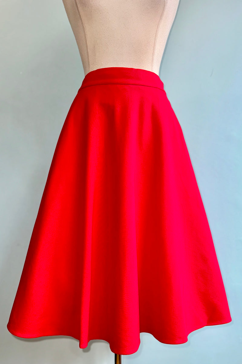 Red Jersey Charlotte Skirt by Retrolicious