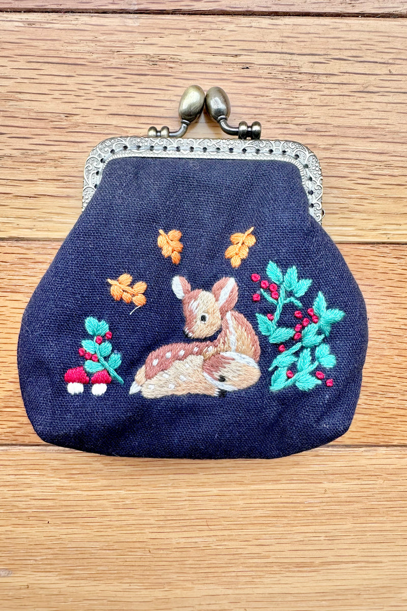 Deer Embroidered Coin Purse