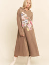 Mocha Hoodie Printed Midi Dress