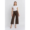 Patch Pocket Cropped Wide Leg Leopard Jeans by Mica Denim
