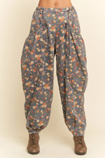 Denim Flower Jogger Pants