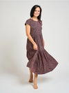 Tree Rings Navy and Pink Tiered Jersey Dress by Mata Traders