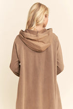 Mocha Hoodie Printed Midi Dress