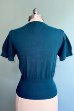 Celestial Gold Embroidered Short Sleeve Sweater in Green by Modern Millie!
