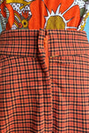 October Spooks Orange Plaid Swing Skirt by Banned