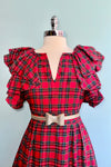 Red Plaid Ruffle Sleeve Wilma Mini Dress