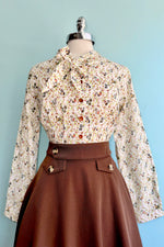Brown Book Club Full Skirt by Banned