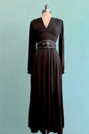 Solid Black Raquel Maxi Dress with Bishop Sleeves by Wax Poetic