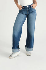 32" Slim Wide Leg Jeans Rolled to Petite 28" by 1822 Denim