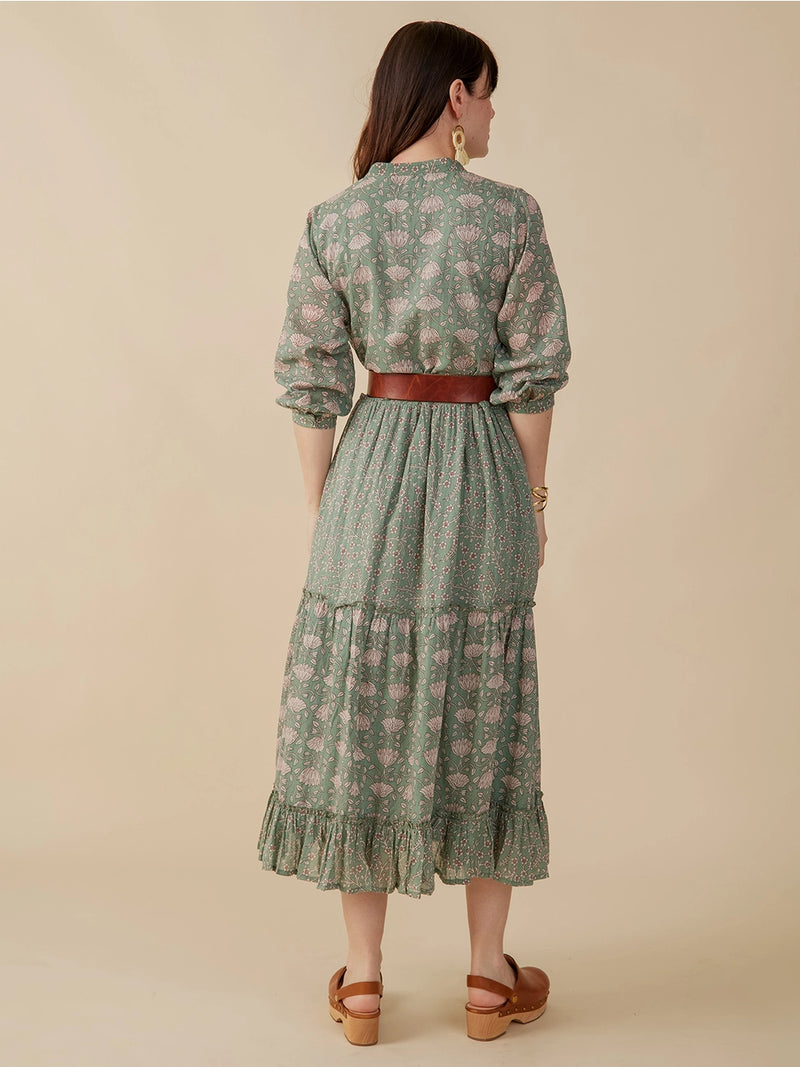 Britta Aegean Teal Floral Dress by Mata Traders