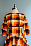 Darlene Orange Plaid Dress by Hell Bunny