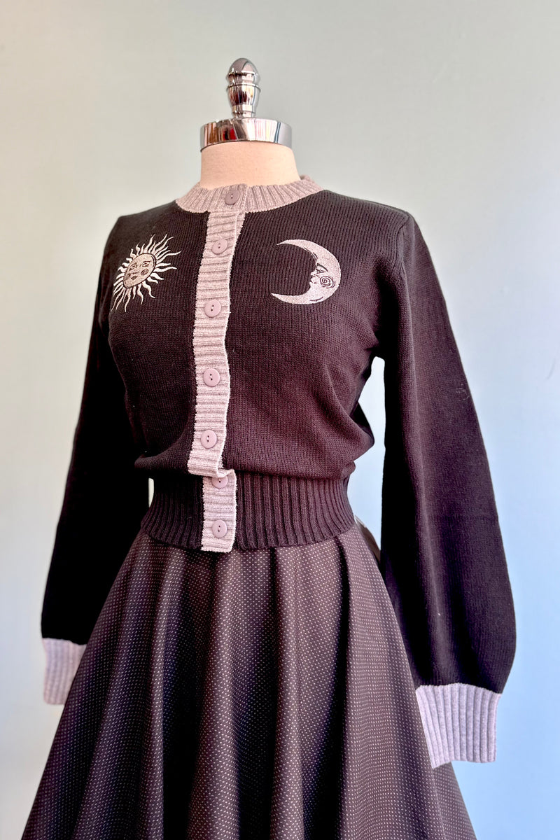 Silver Sun and Moon Cardigan Sweater