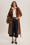 Belted Trench Coat in Washed Leopard