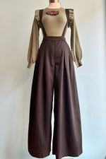 Black Wide Leg Suspender Pants by Banned