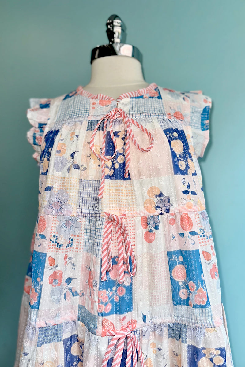 Pink and Light Blue Drawstring Mini Dress Modern Millie Pink and Light Blue Drawstring Mini Dress Modern Millie