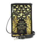 Black Floral Pride and Prejudice Book Cross-body Bag