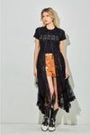 Black Tie Front Lace Vest Duster Dress