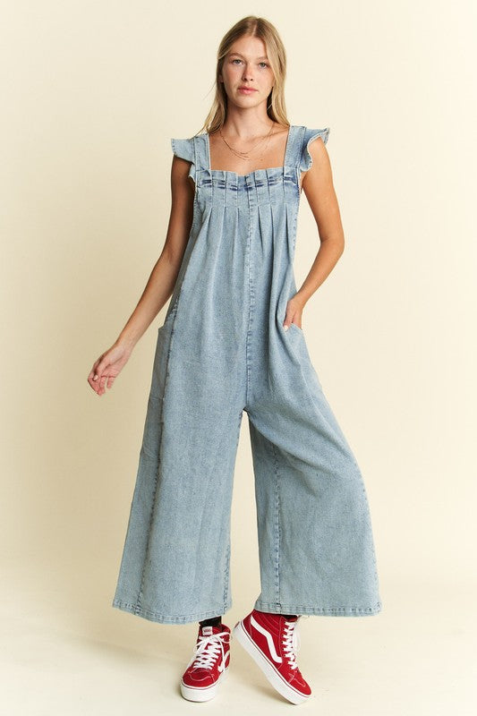 Loose Denim Pintuck Jumpsuit – Modern Millie