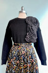 Black Rosette Sweater by Molly Bracken