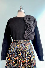 Black Rosette Sweater by Molly Bracken