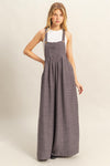 Charcoal Pinstripe Loose Wide Leg Jumpsuit