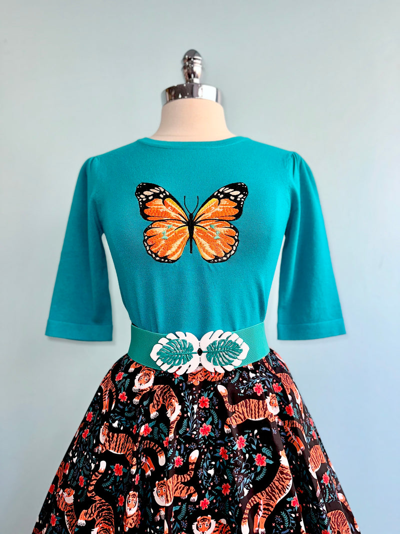 Tiger Flower Field Full Skirt by Eva Rose
