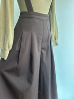 Black Wide Leg Suspender Pants by Banned