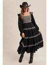 Black Western Inspired Maxi Dress