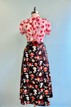 Midi Skirt in Valentines Kitties and Puppies by Voodoo Vixen