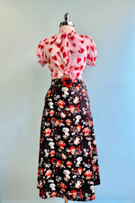 Midi Skirt in Valentines Kitties and Puppies by Voodoo Vixen